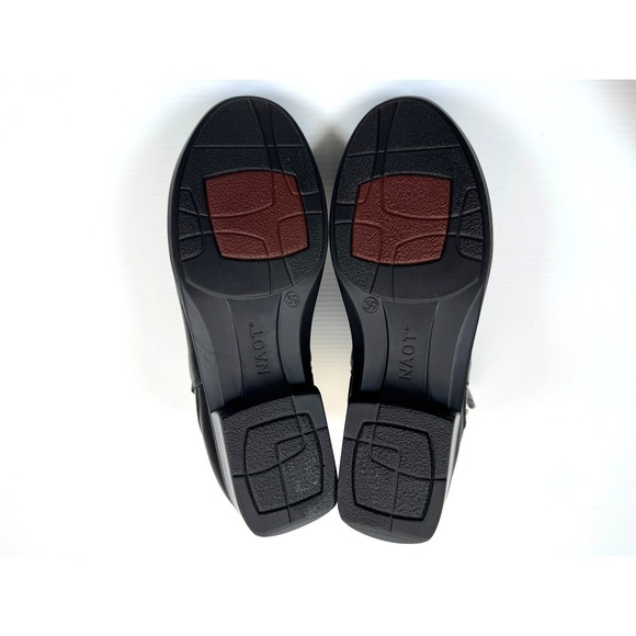 Naot Briza Ankle Boot Women 39 US 8-8.5 NWOB Leather Buckled Block Heel Black - Picture 6 of 12